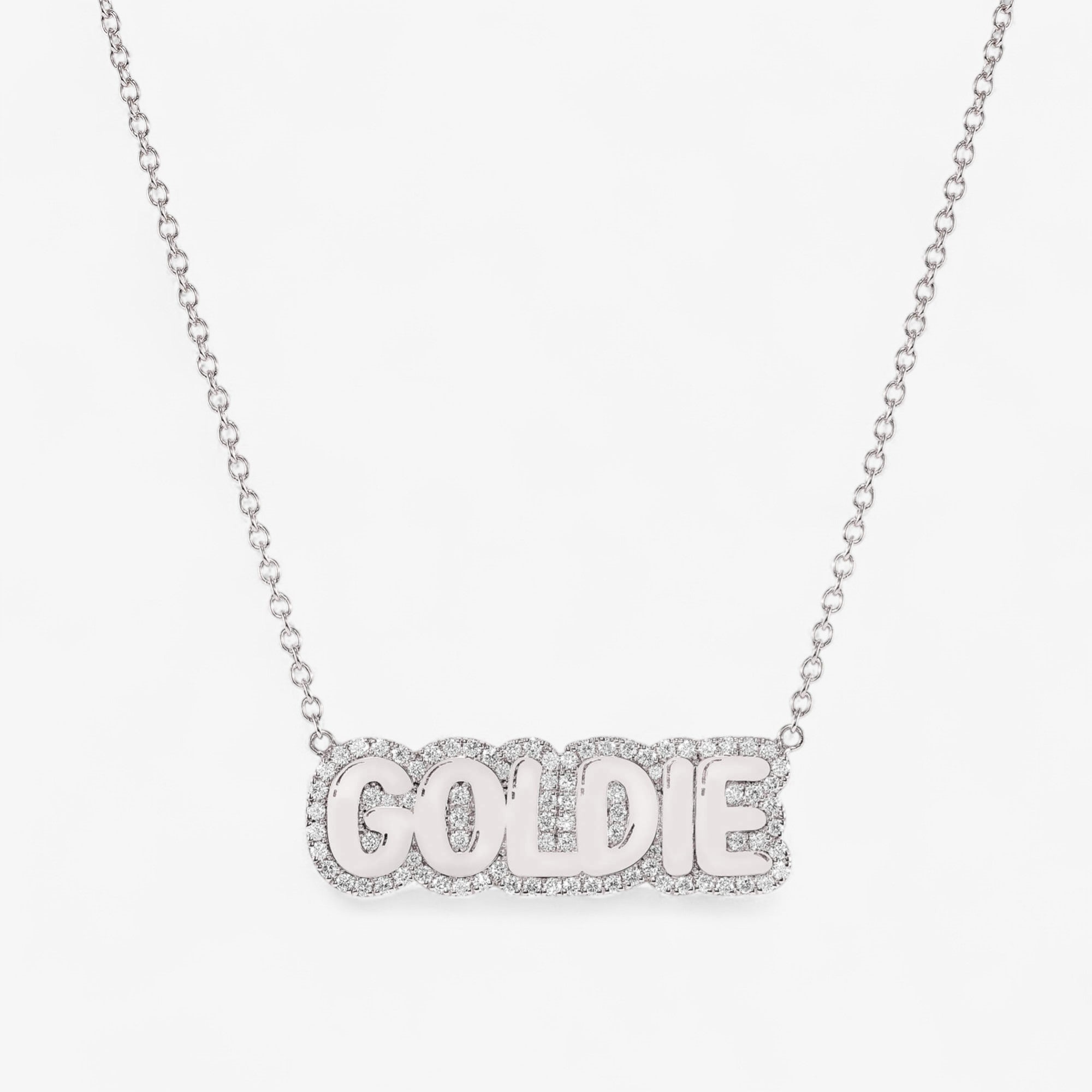 Large Bubble with Pave Outline Necklace