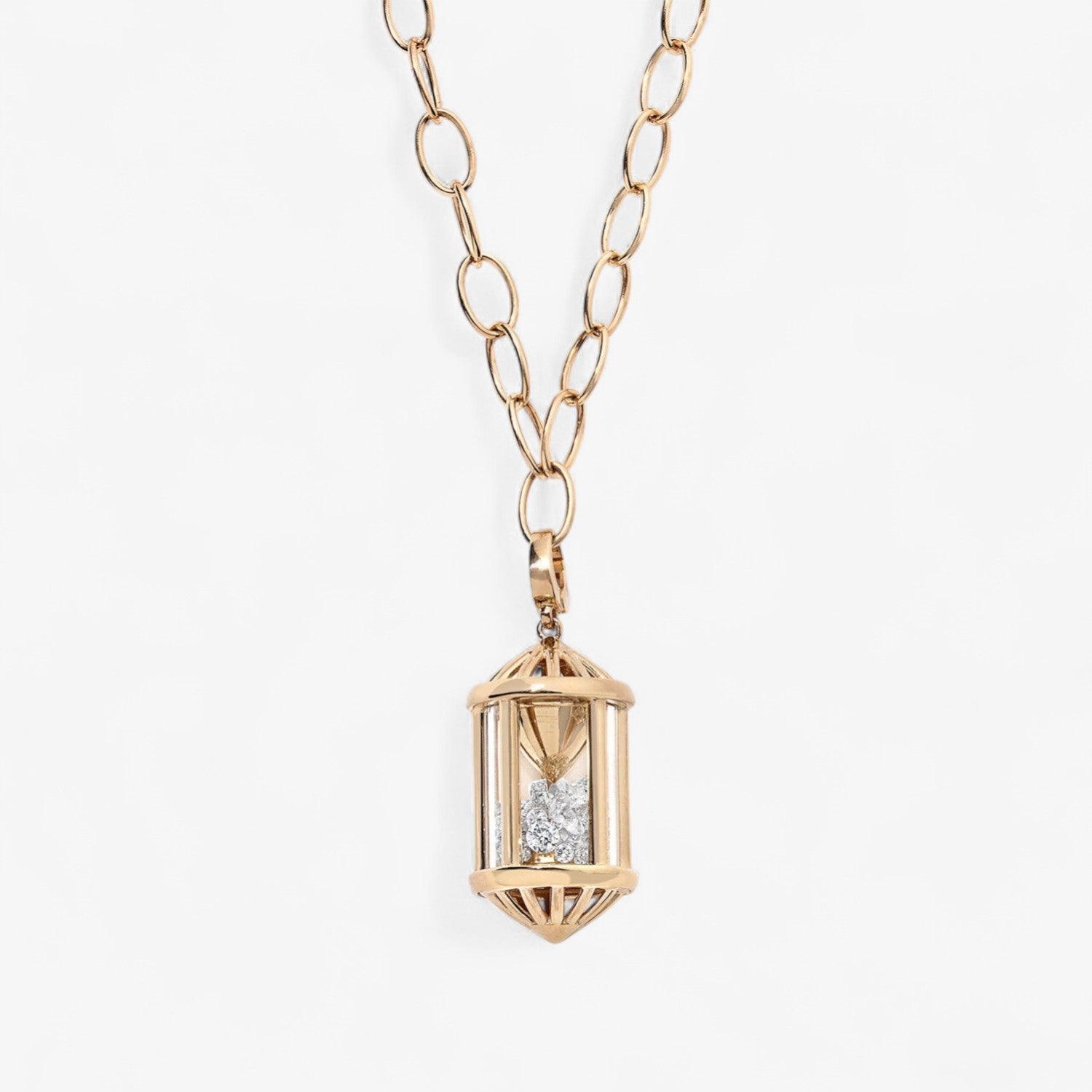Large Sachet Pendant with Chunky Oval Chain