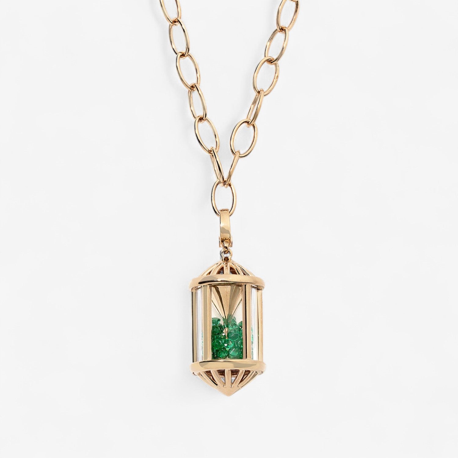 Large Sachet Pendant with Chunky Oval Chain