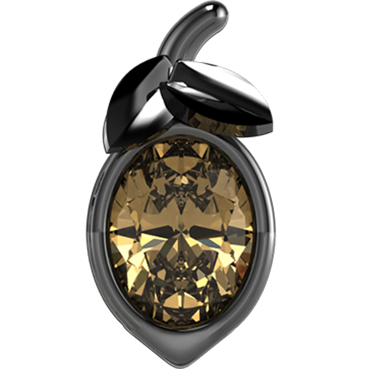 Slider Yellow Sapphire Lemon Bezel Charm Black Rhodium