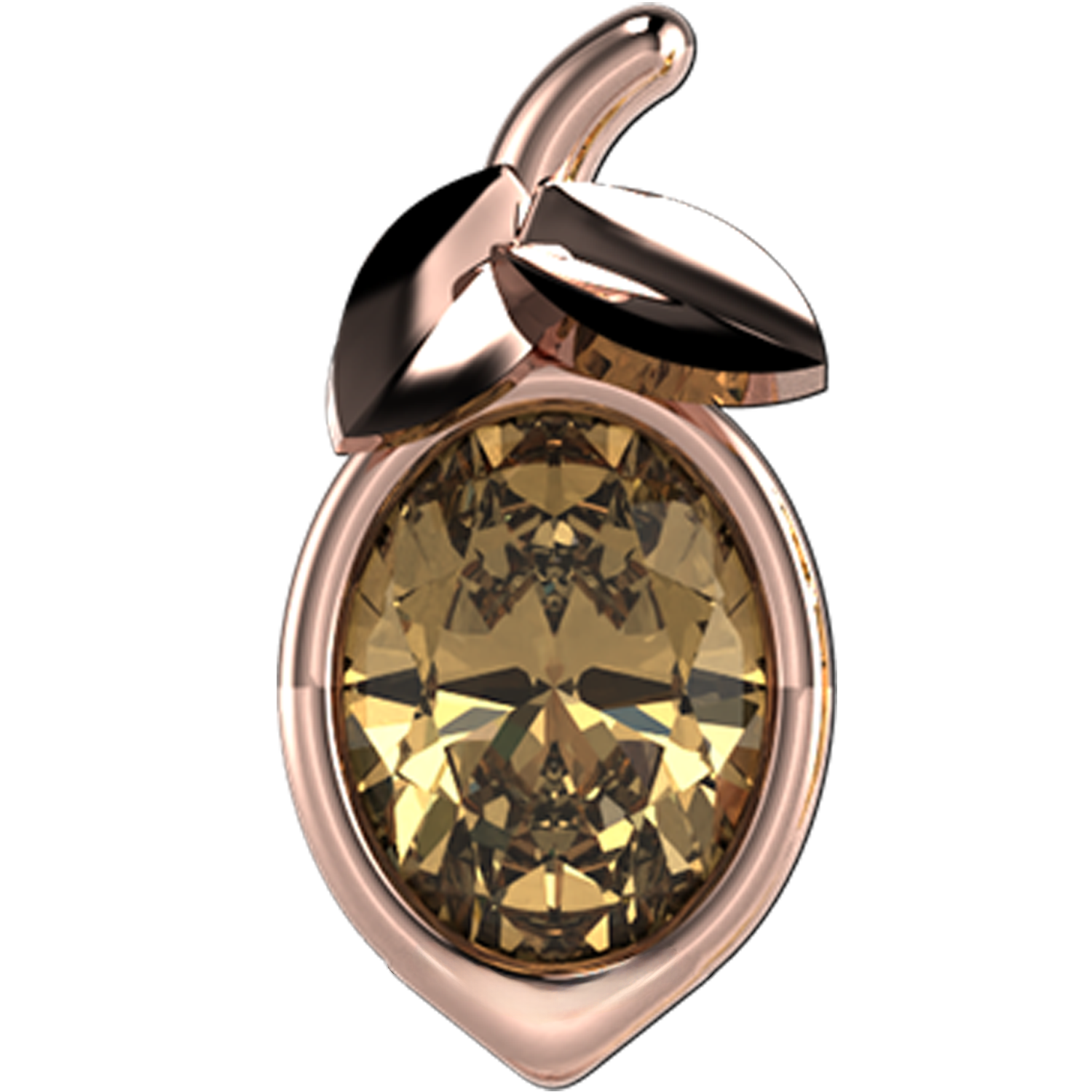 Slider Yellow Sapphire Lemon Bezel Charm 18K Rose Gold