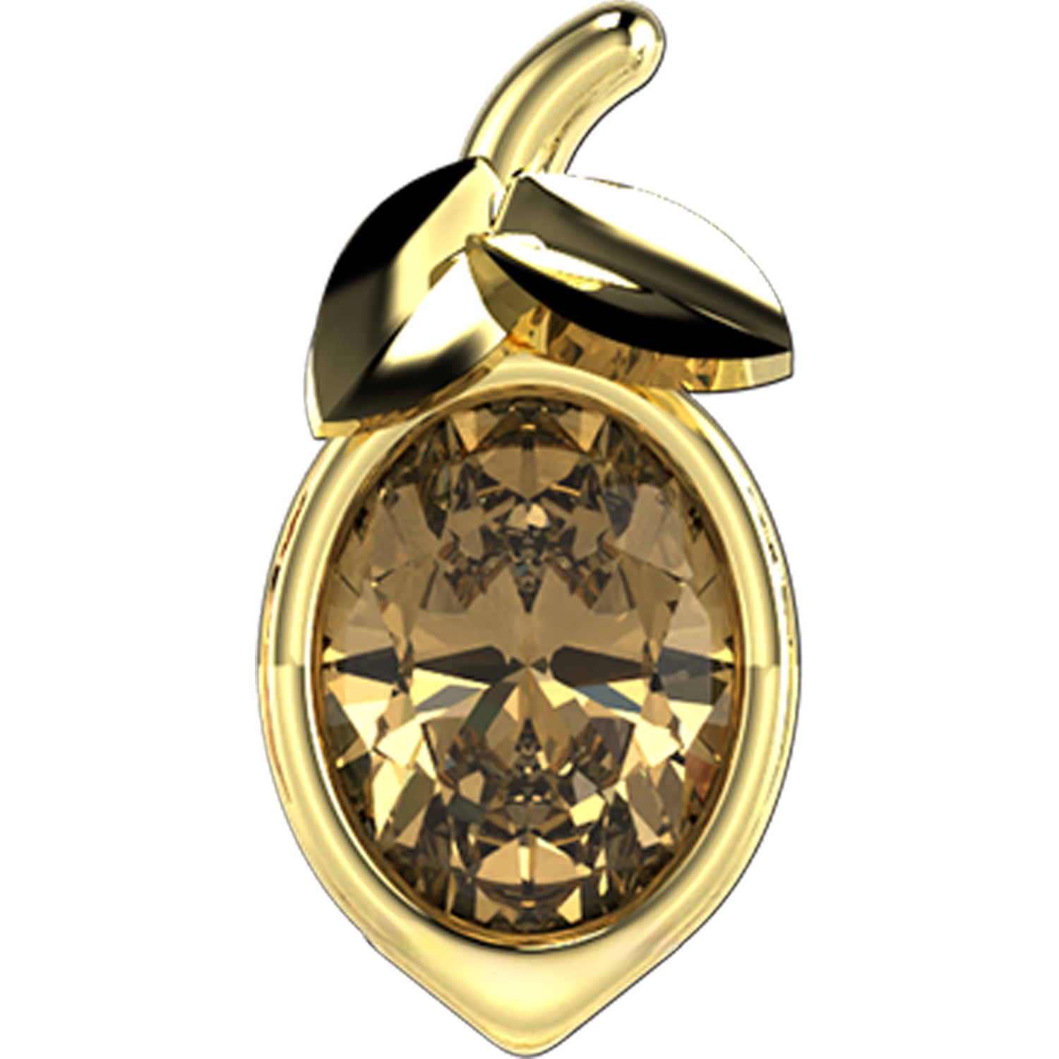 Slider Yellow Sapphire Lemon Bezel Charm 18K Yellow Gold