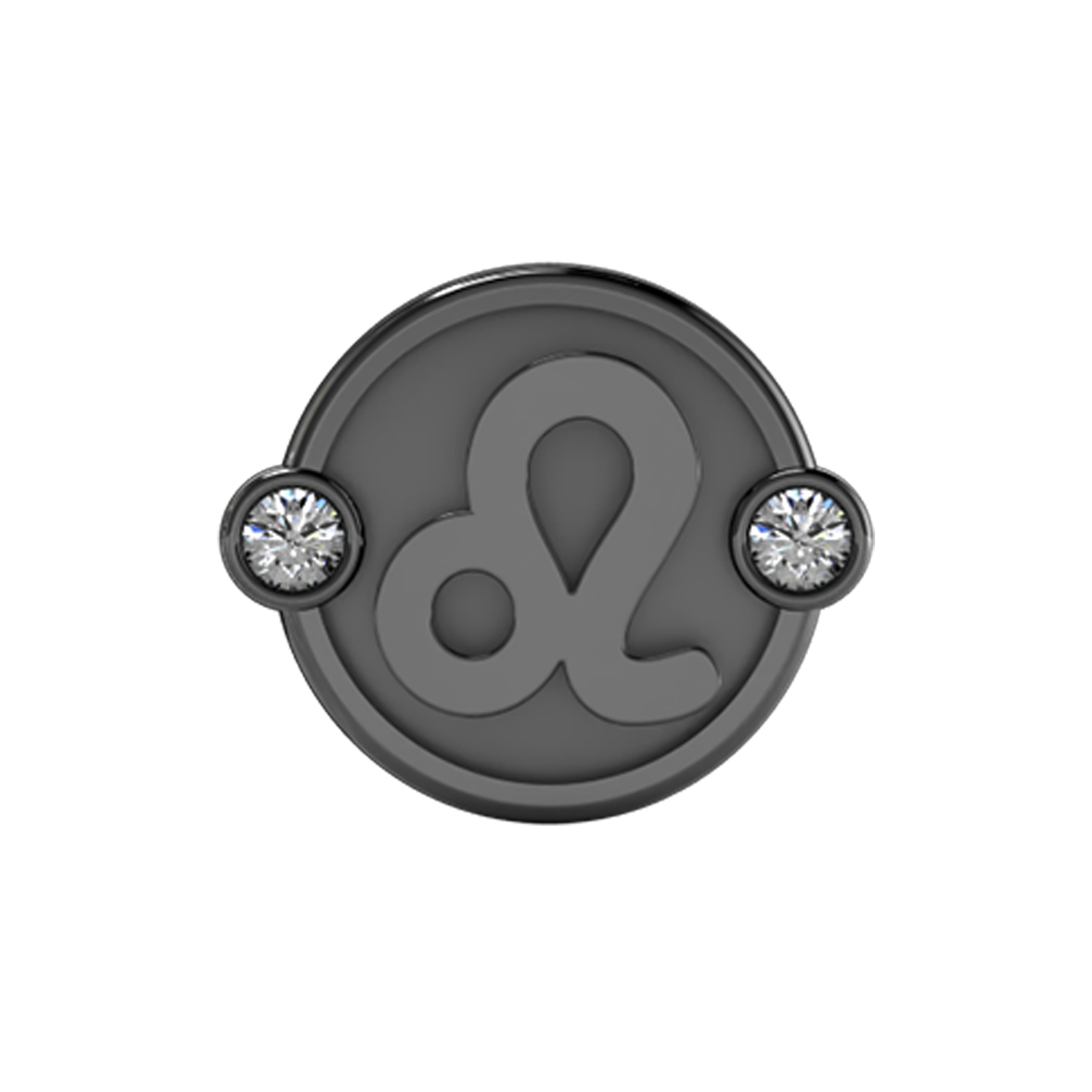 Leo Slider Charm Black Rhodium
