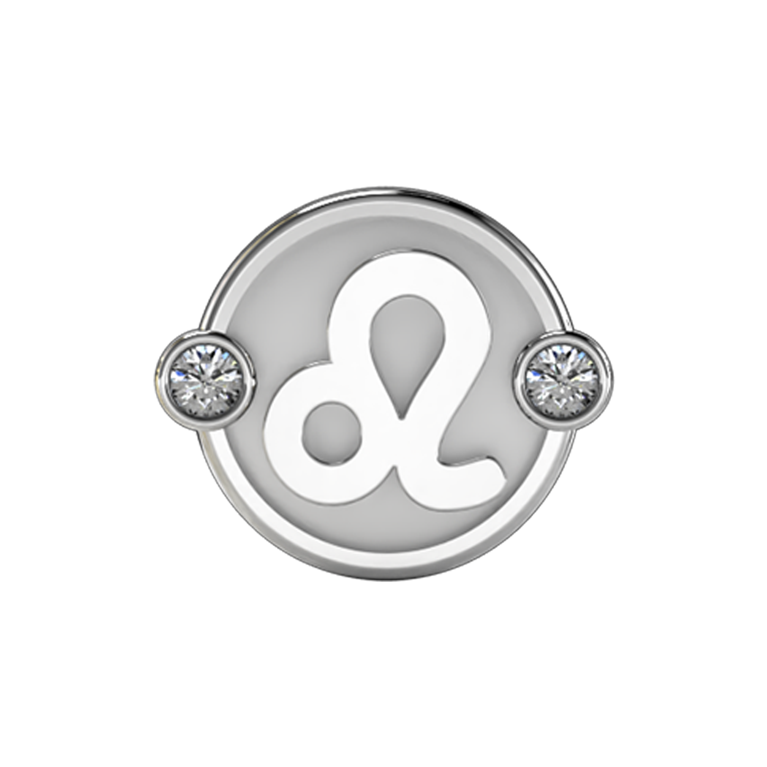 Leo Slider Charm 18K White Gold