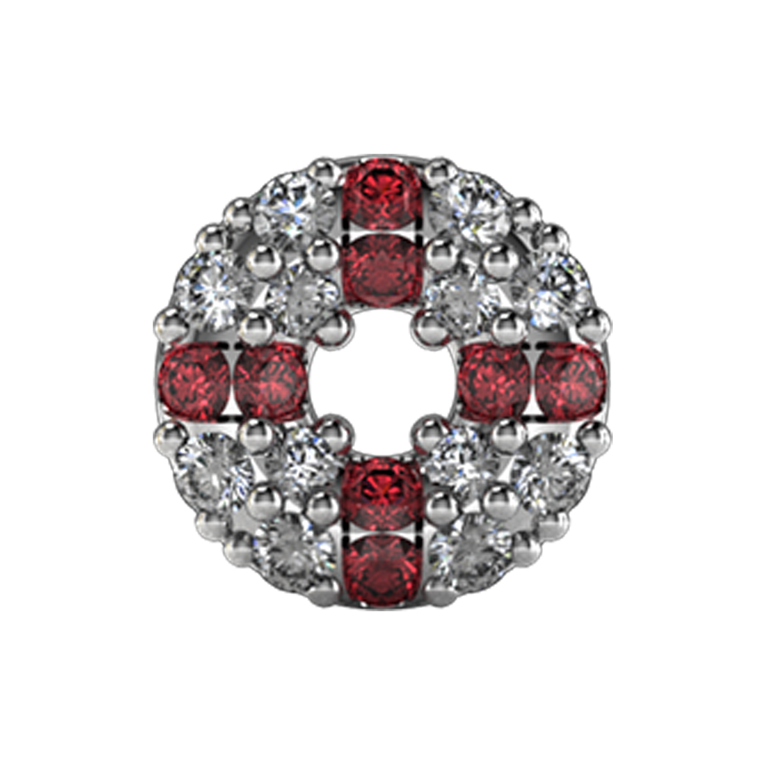 Lifesaver Slider Charm 18K White Gold