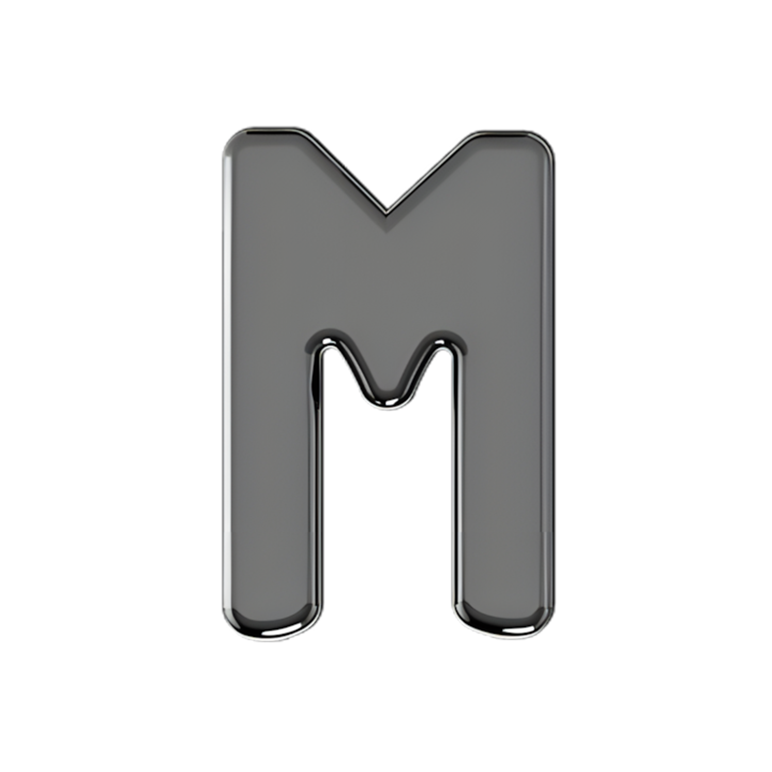 Slider Solid Letter M Charm