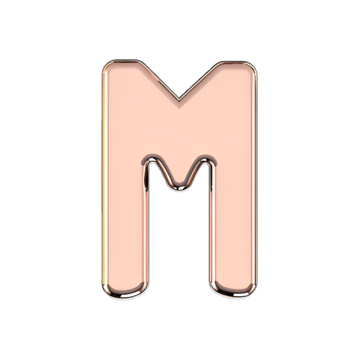 Slider Solid Letter M Charm