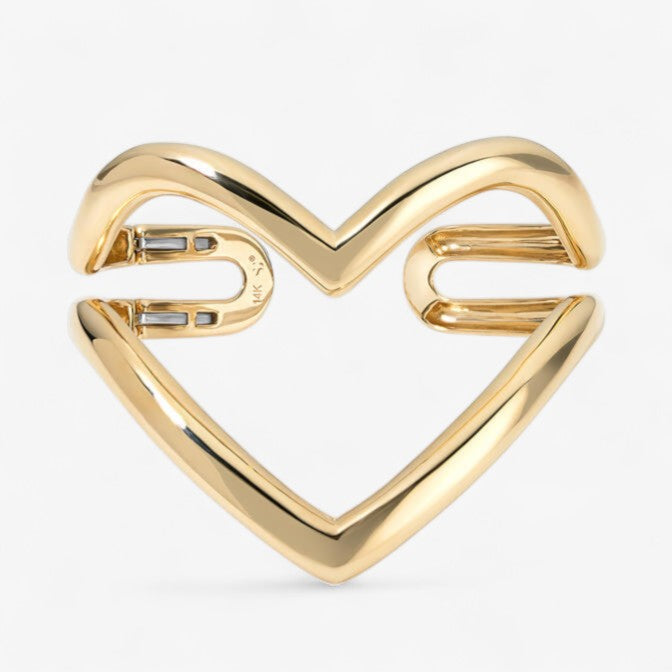 Sterling Silver Madison Domed Heart Cuff