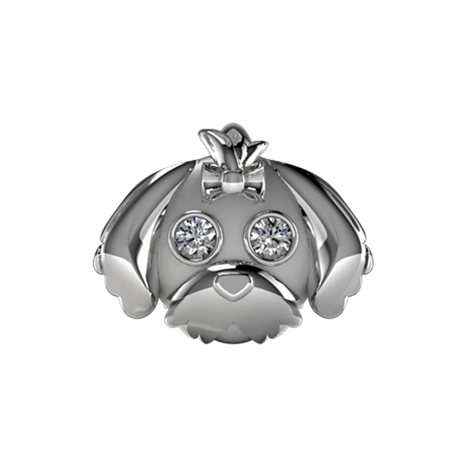 Maltese Slider Charm 18K White Gold