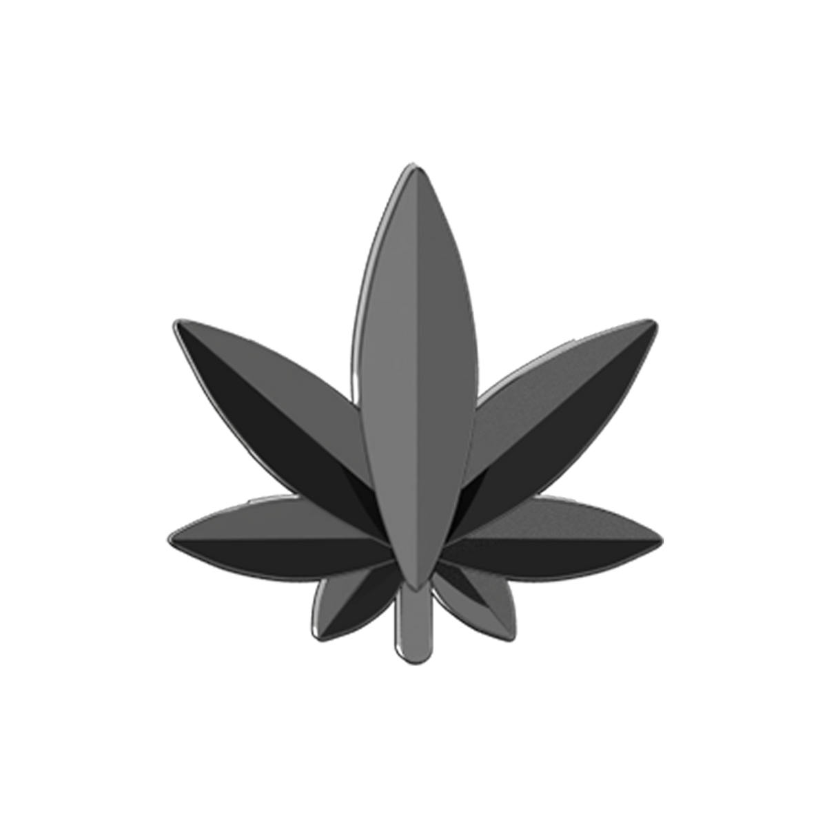 Slider Marijuana Leaf Charm 18K Black Rhodium