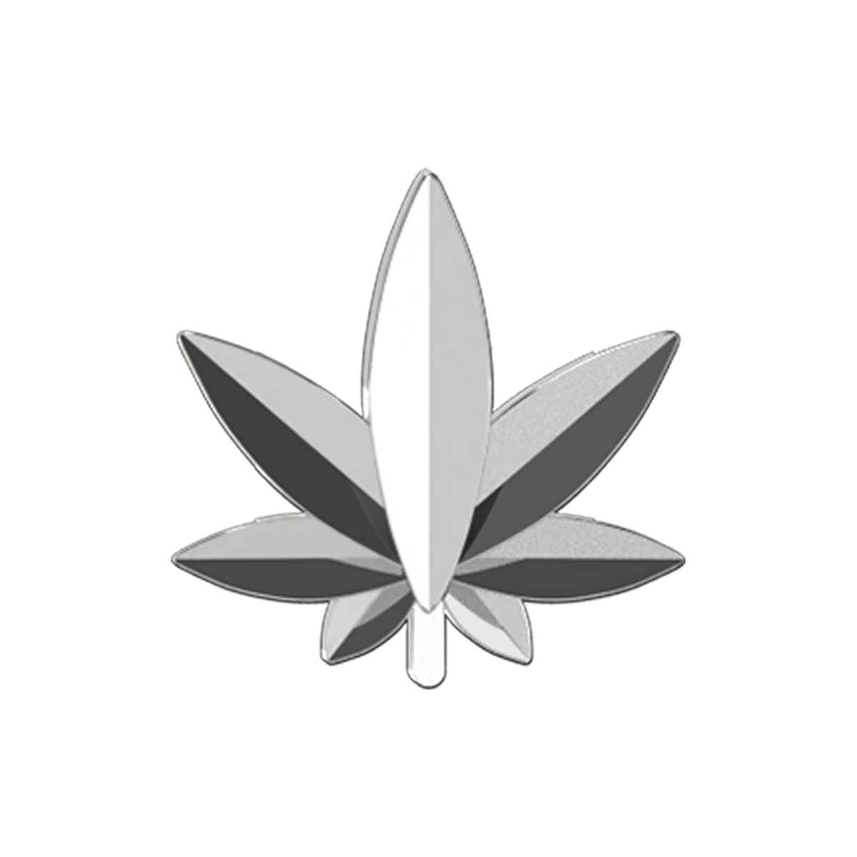 Slider Marijuana Leaf Charm 18K White Gold