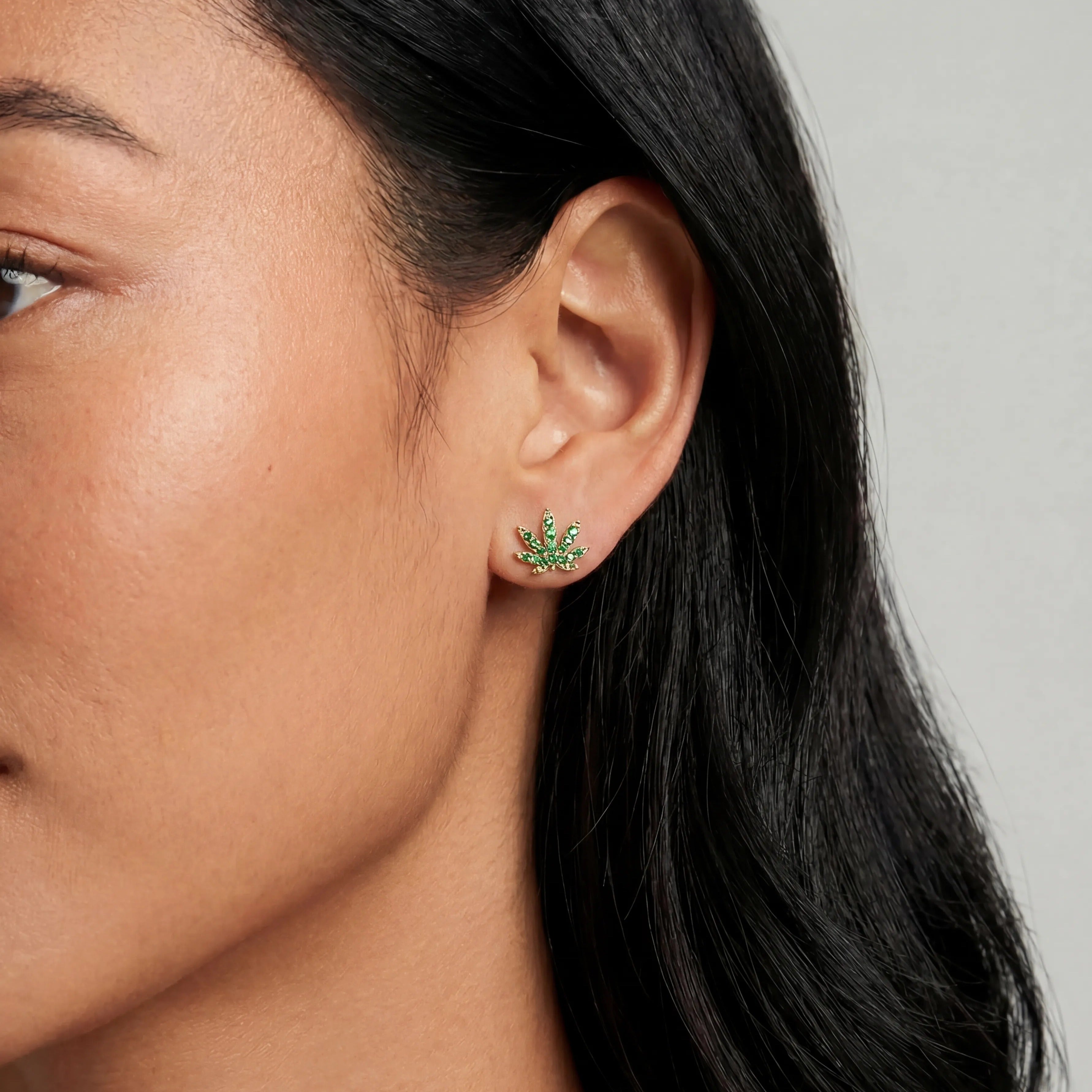Mini Token Marijuana Studs
