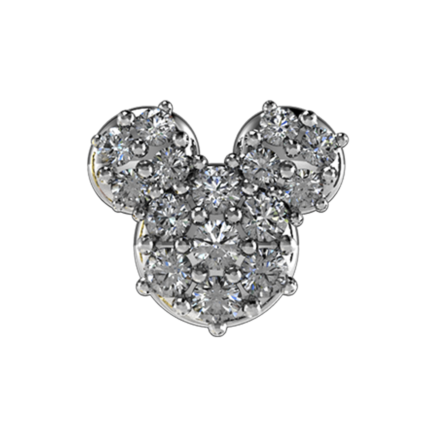 Mickey Mouse Slider Charm 18K White Gold