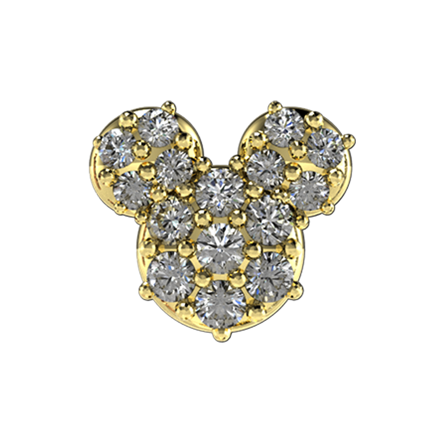 Mickey Mouse Slider Charm 18K Yellow Gold