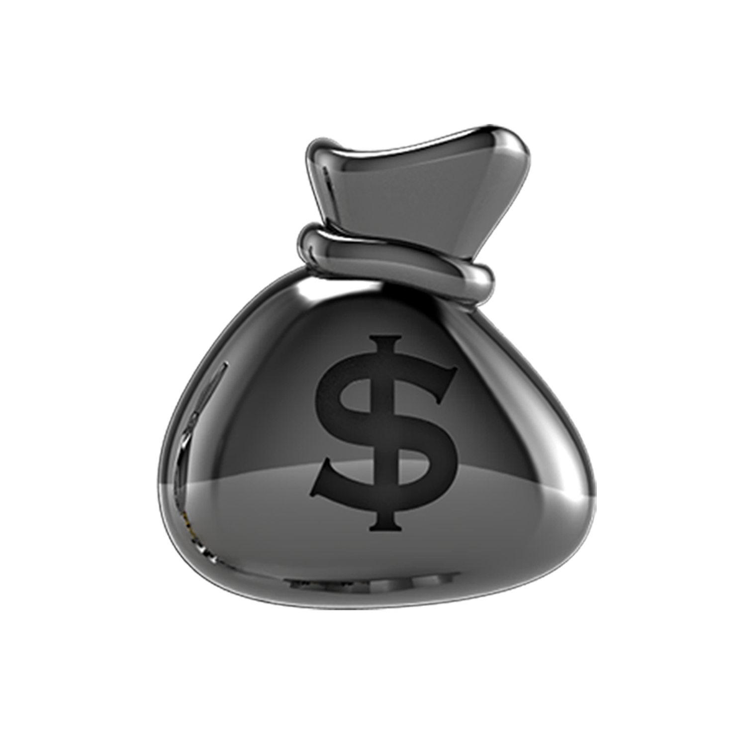 Money Bag Slider Charm Black Rhodium