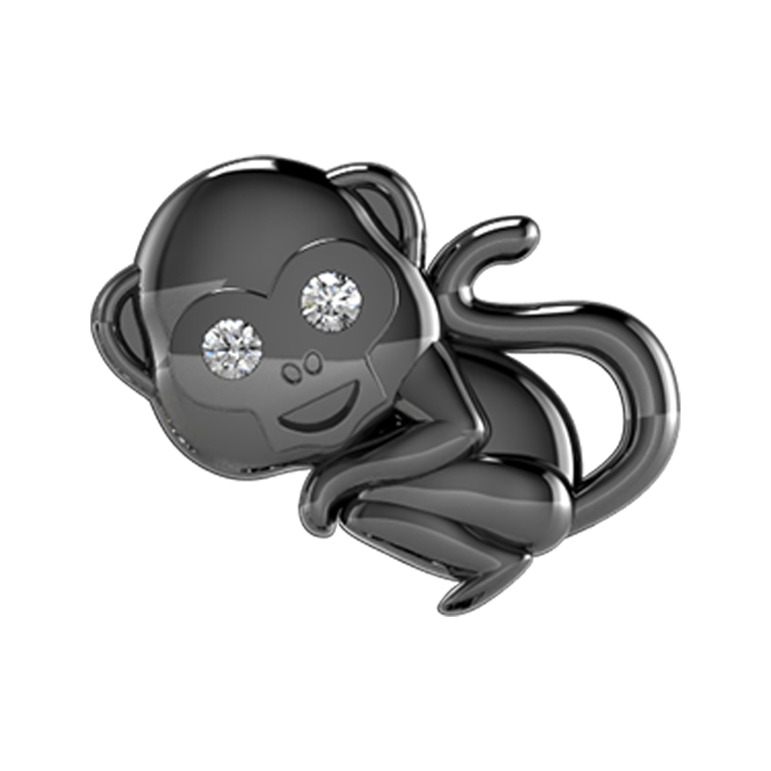 Monkey Slider Charm Black Rhodium
