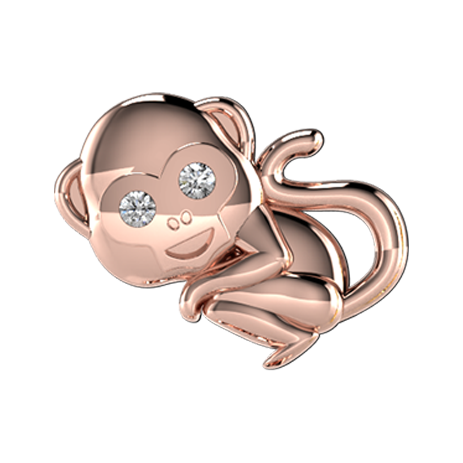Monkey Slider Charm 18K Rose Gold