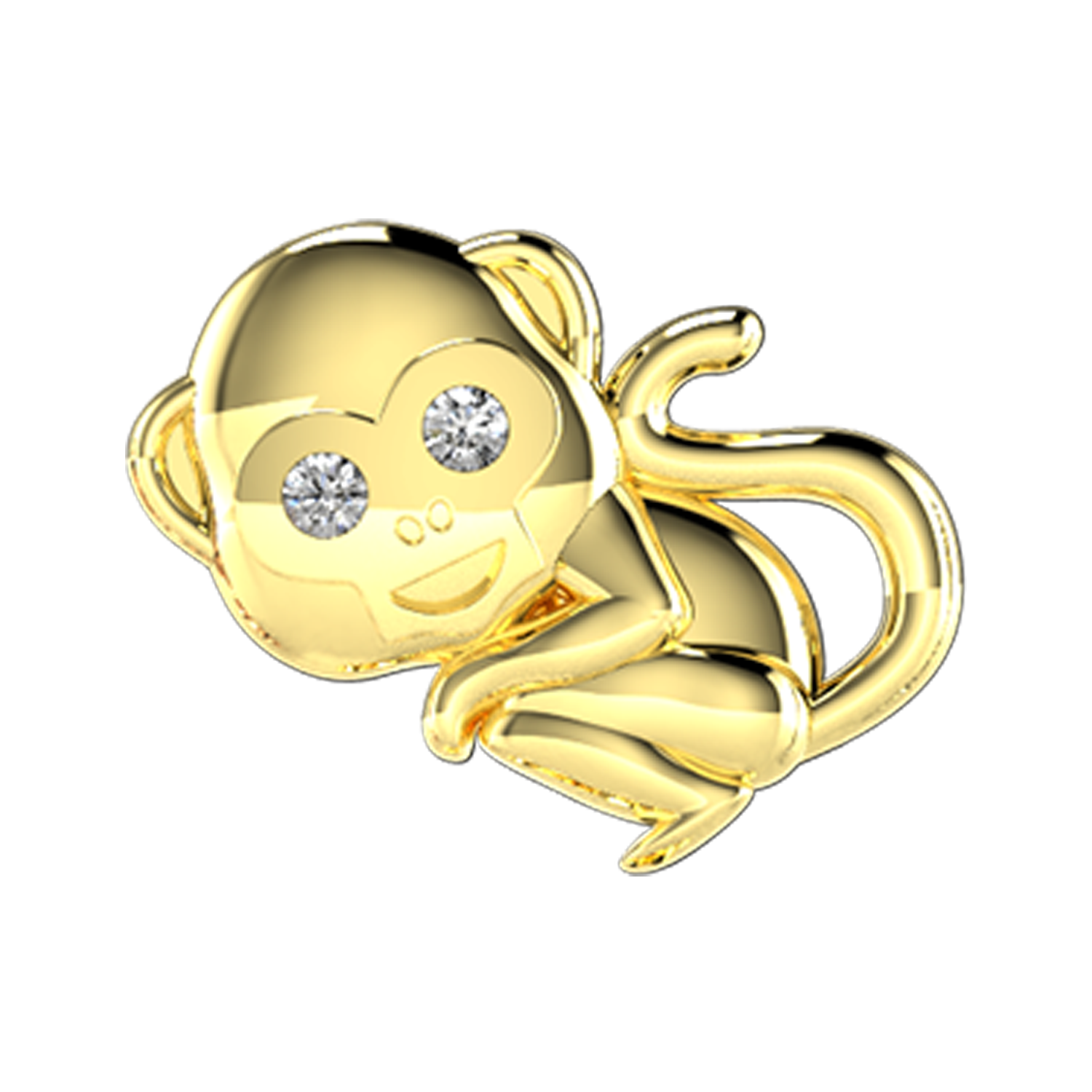 Monkey Slider Charm 18K Yellow Gold