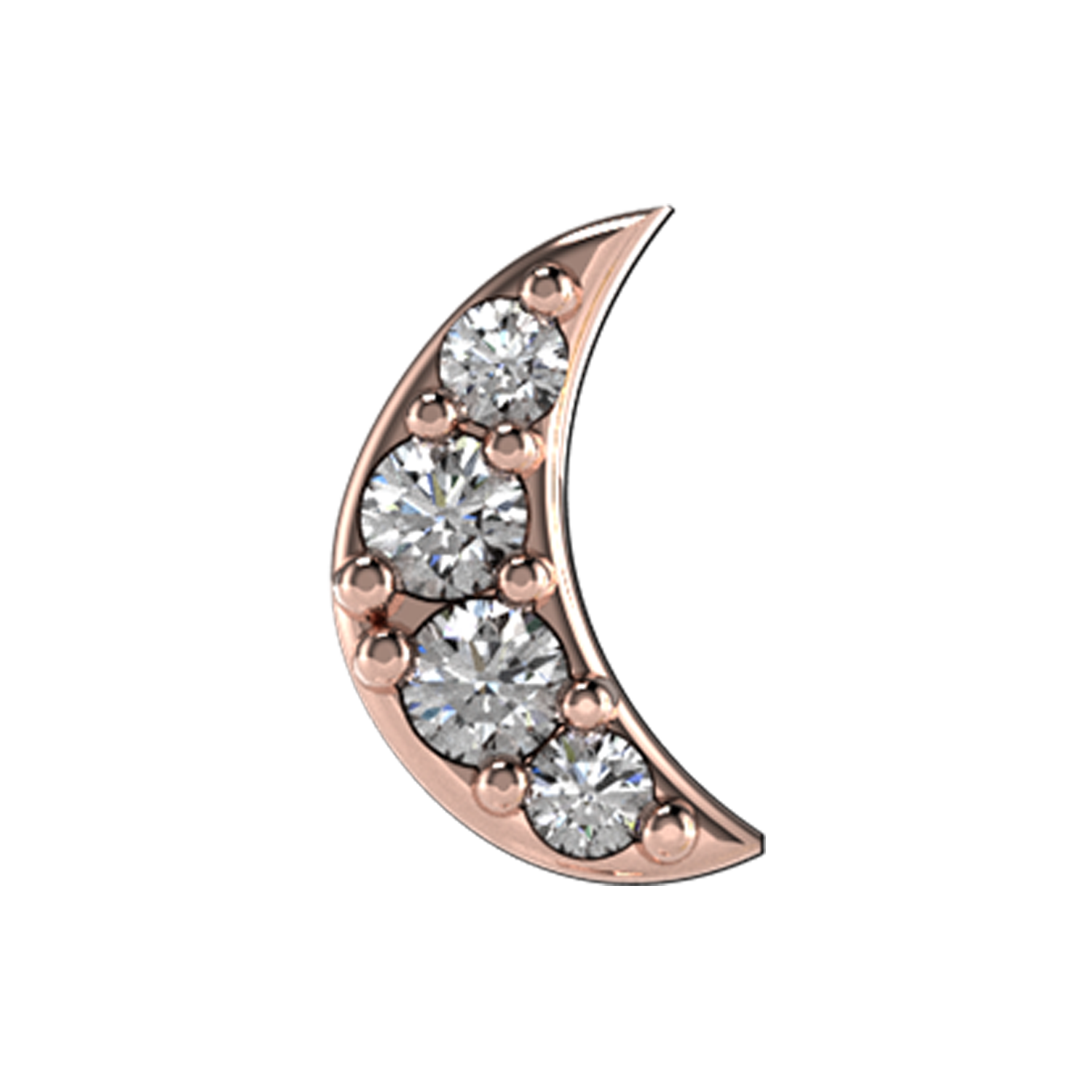 Slider Moon Charm 18K Rose Gold with White Diamond