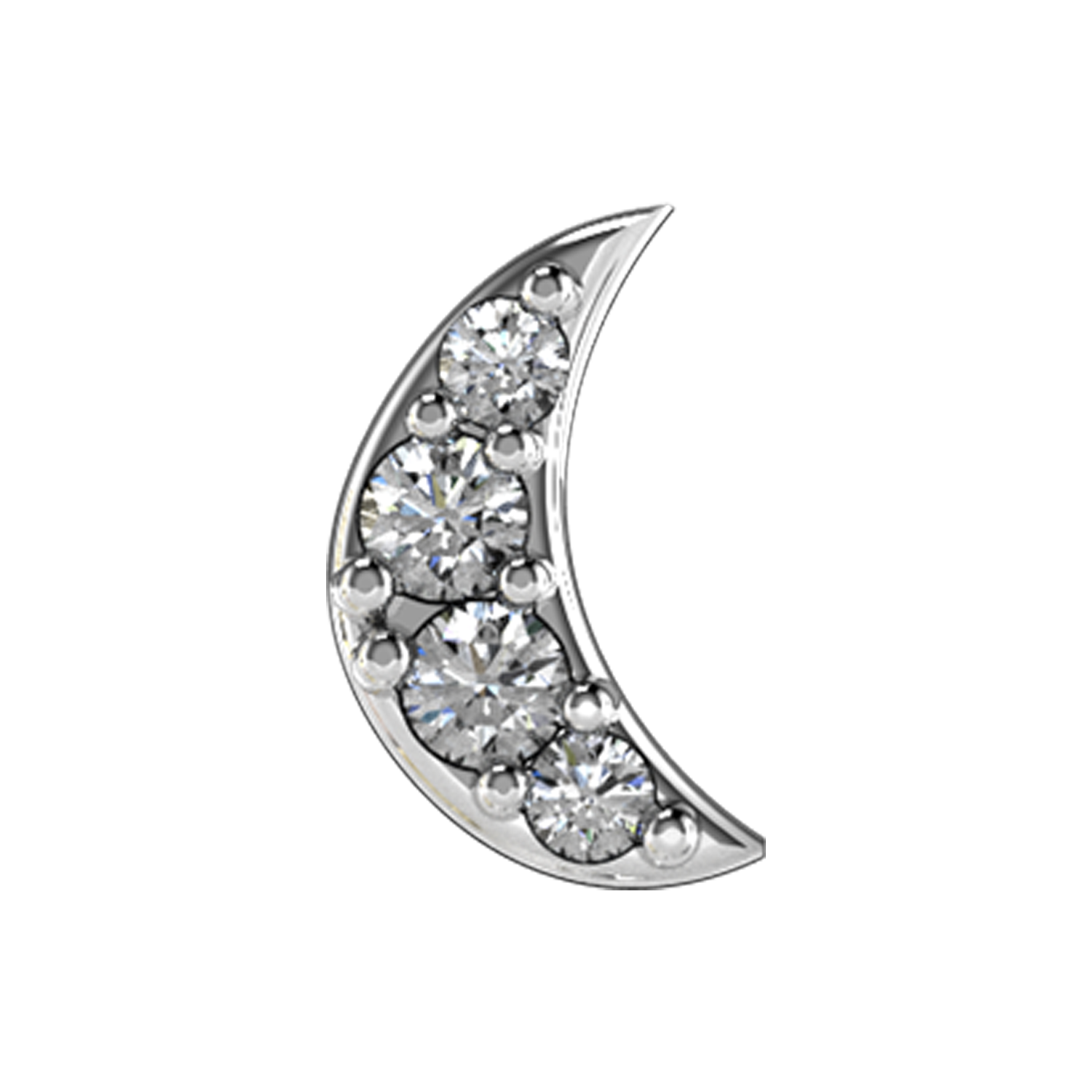 Slider Moon Charm 18K White Gold with White Diamond