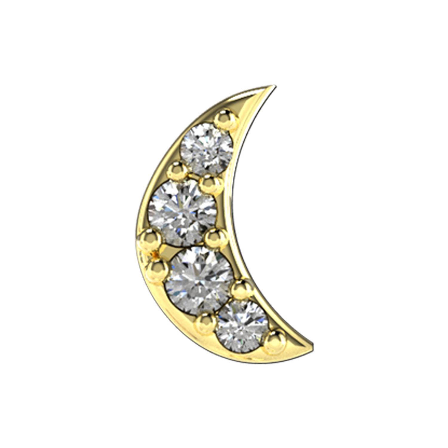 Slider Moon Charm 18K Yellow Gold with White Diamond