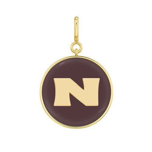 The Chocolate Enamel Letter Disc Charms