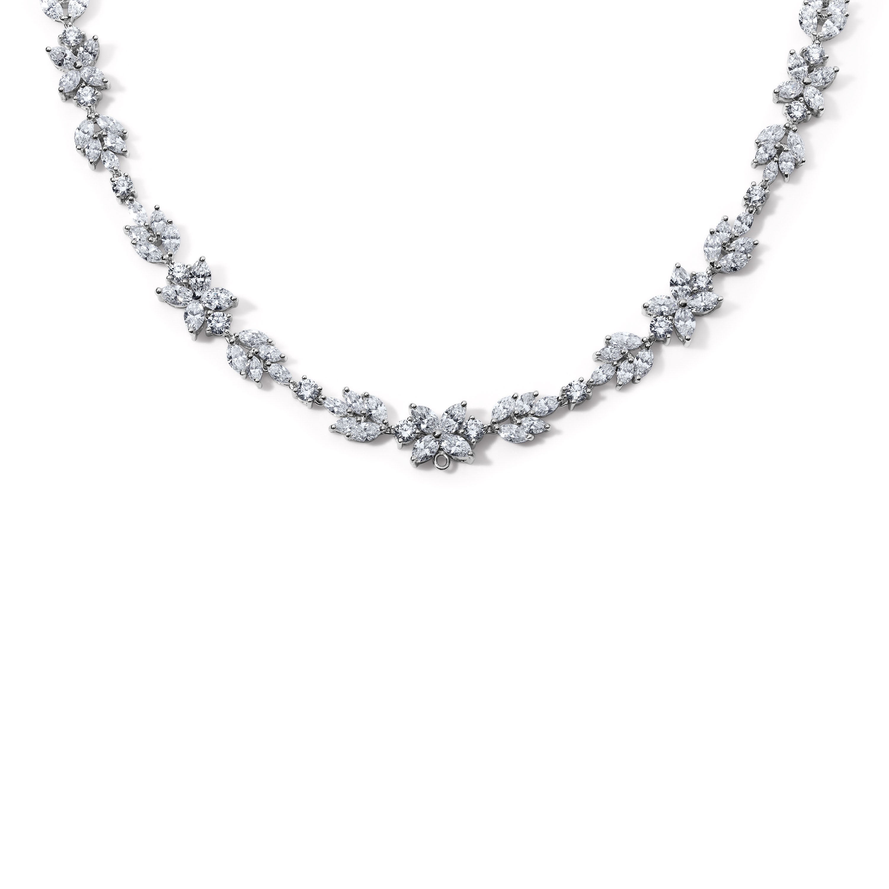 Vintage Diamond Floral Necklace