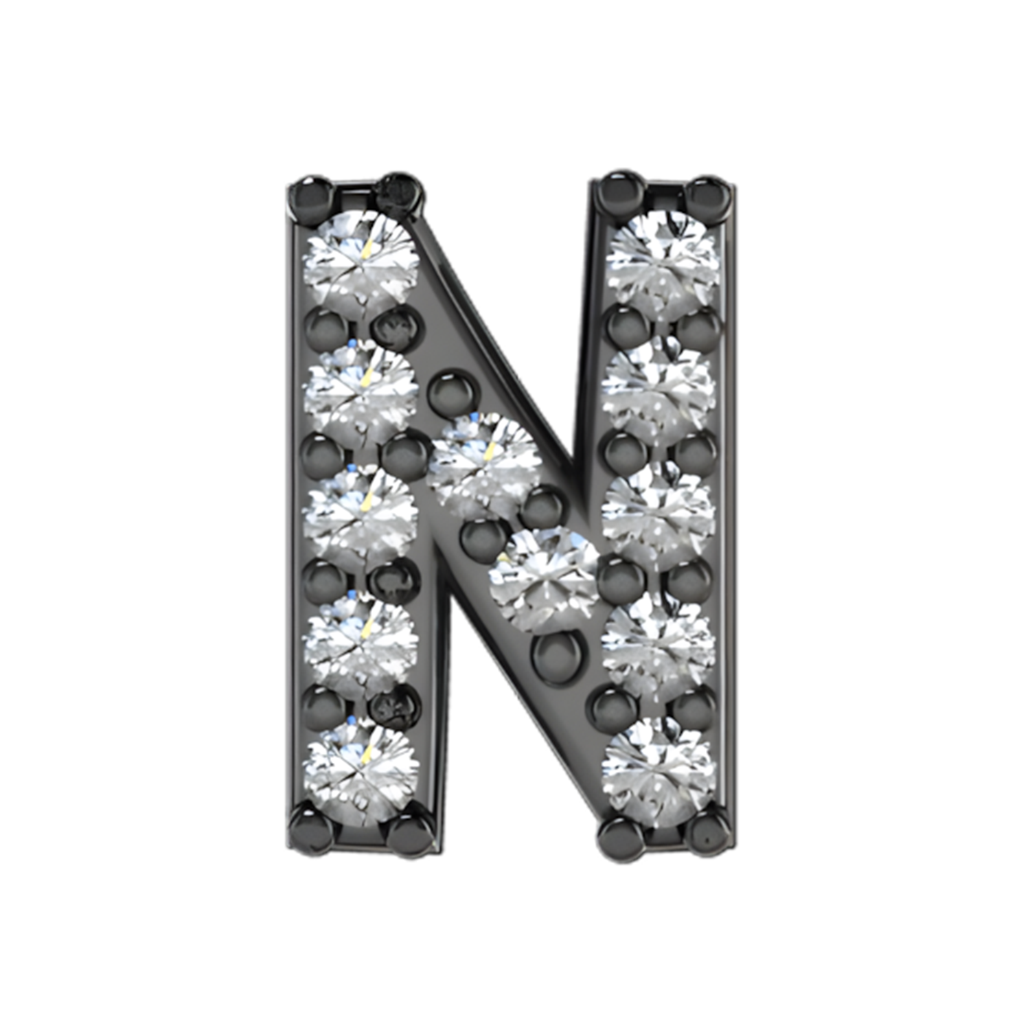 Slider Pave Letter N Charm