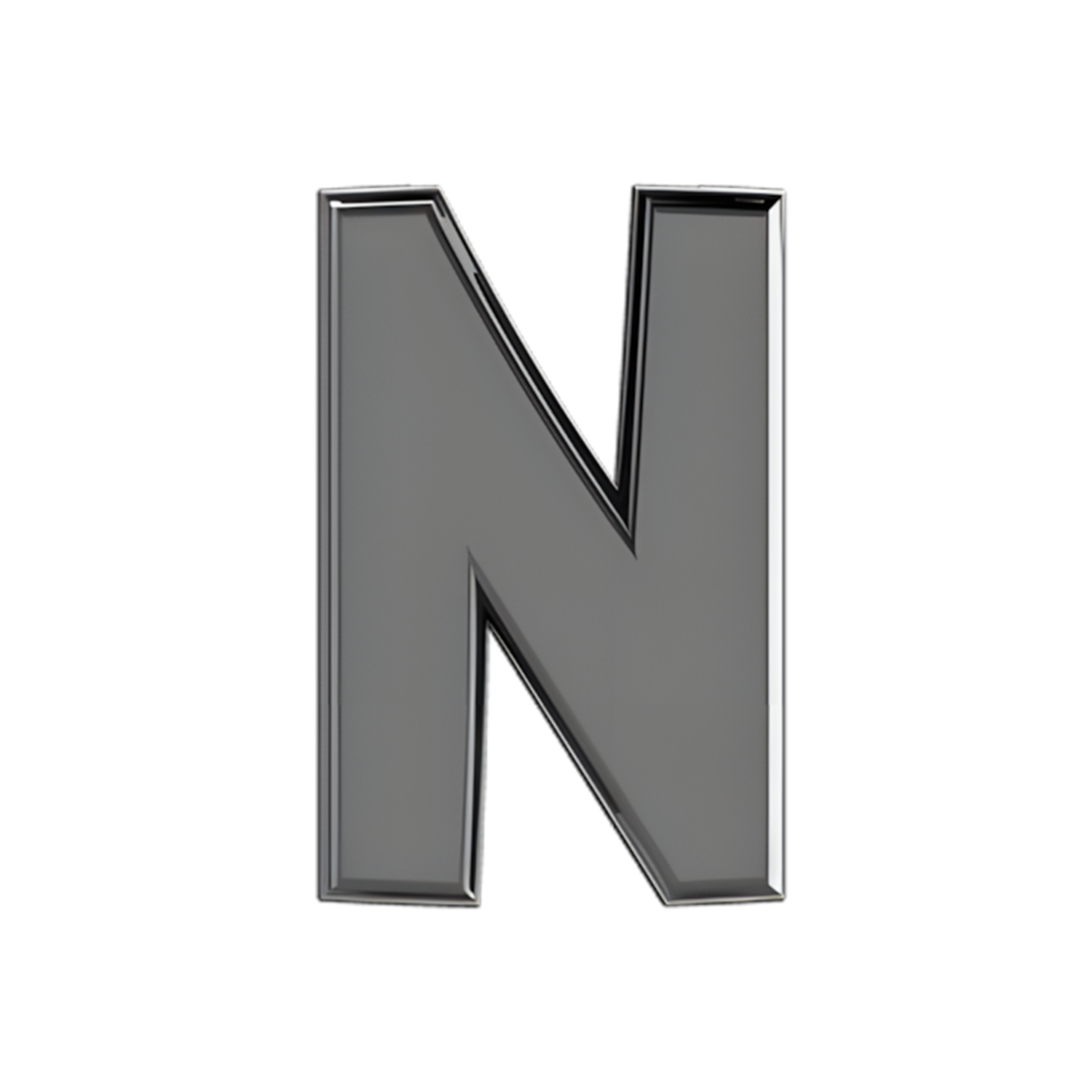 Slider Solid Letter N Charm