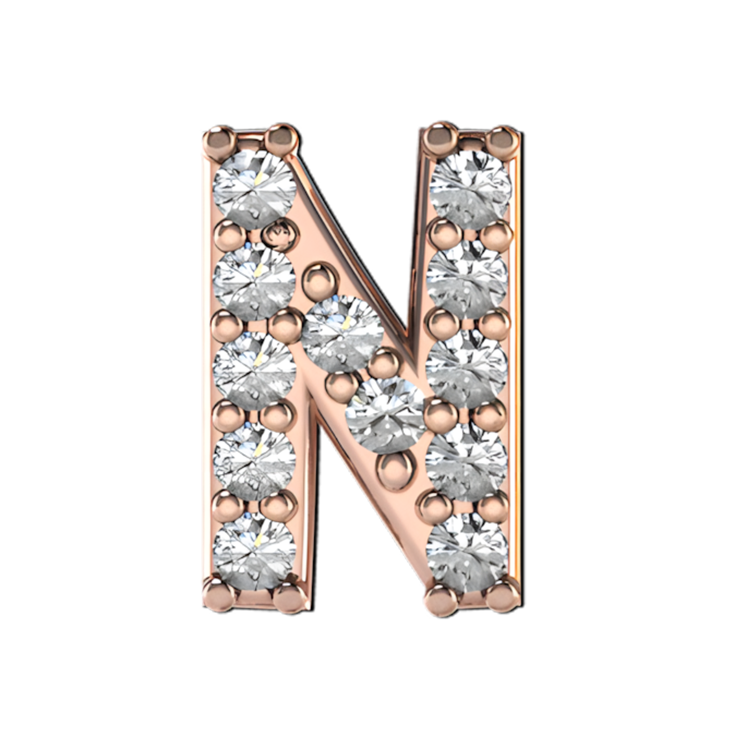 Slider Pave Letter N Charm