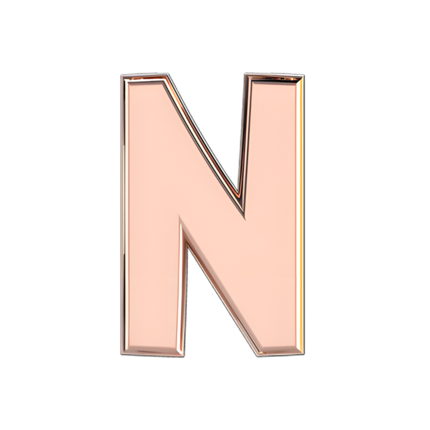 Slider Solid Letter N Charm