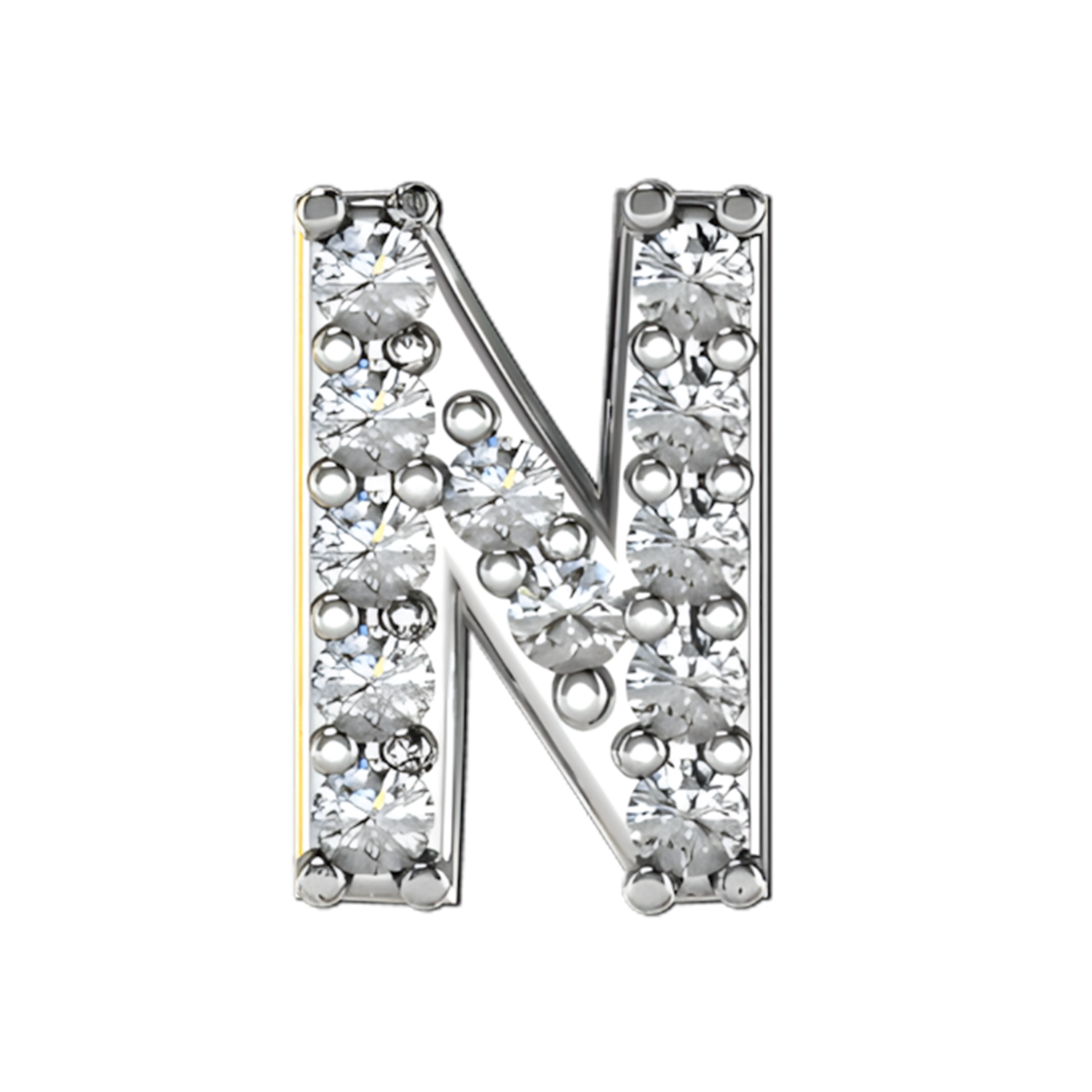 Slider Pave Letter N Charm