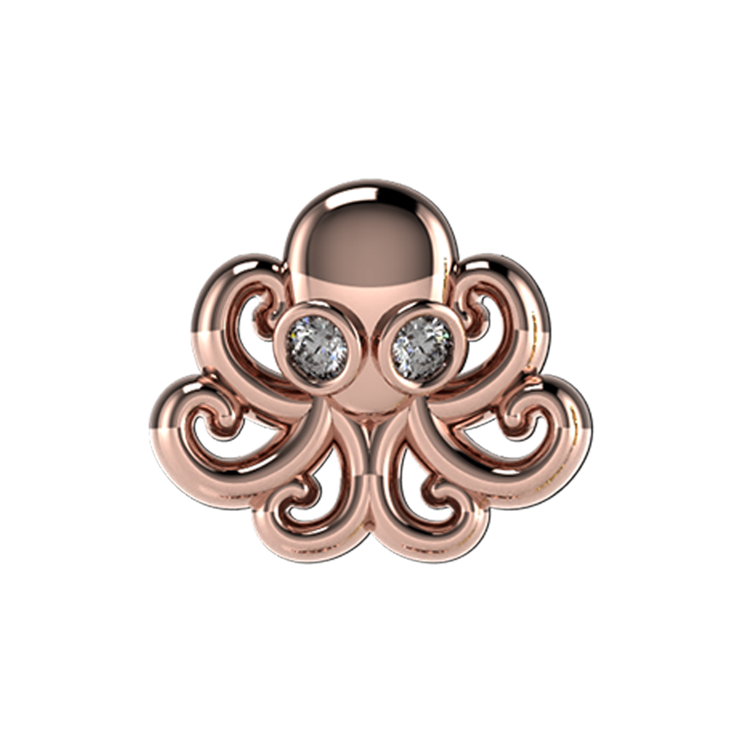 Octopus Slider Charm 18K Rose Gold