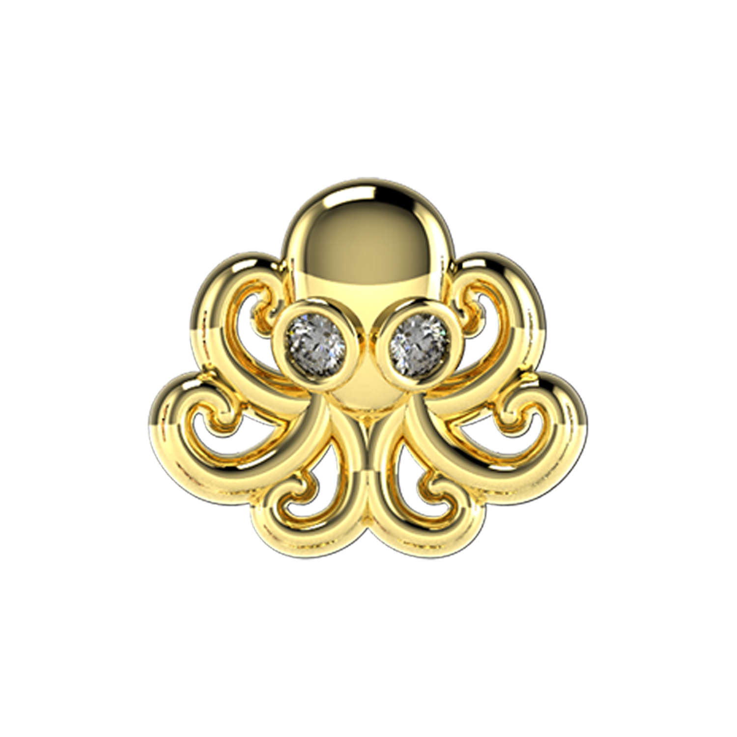 Octopus Slider Charm 18K Yellow Gold