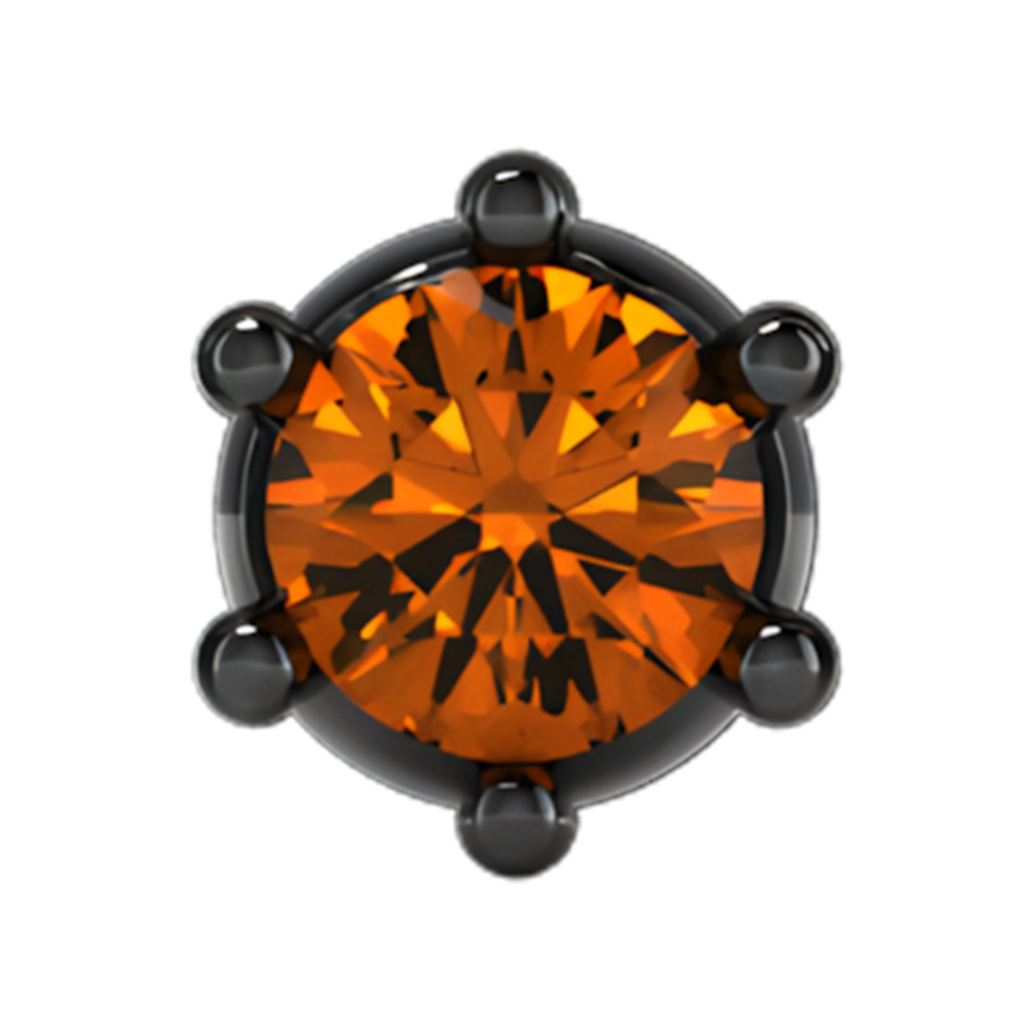 Slider Single Gemstone 18K Black Rhodium Orange Sapphire