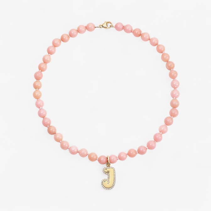 Custom Pink Opal Beaded Necklace