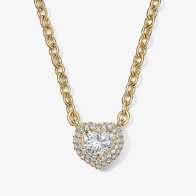 Diamond Heart Bombe Necklace