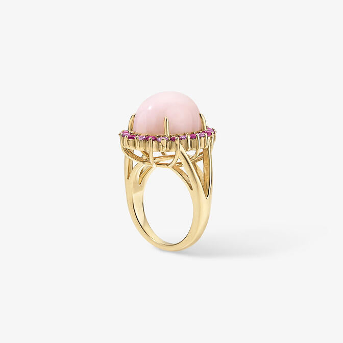 Grace Pink Opal and Sapphire Cocktail Ring