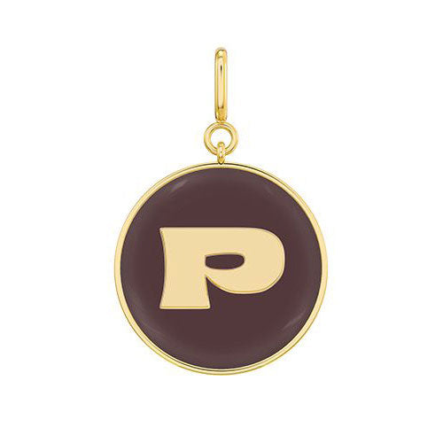 The Chocolate Enamel Letter Disc Charms
