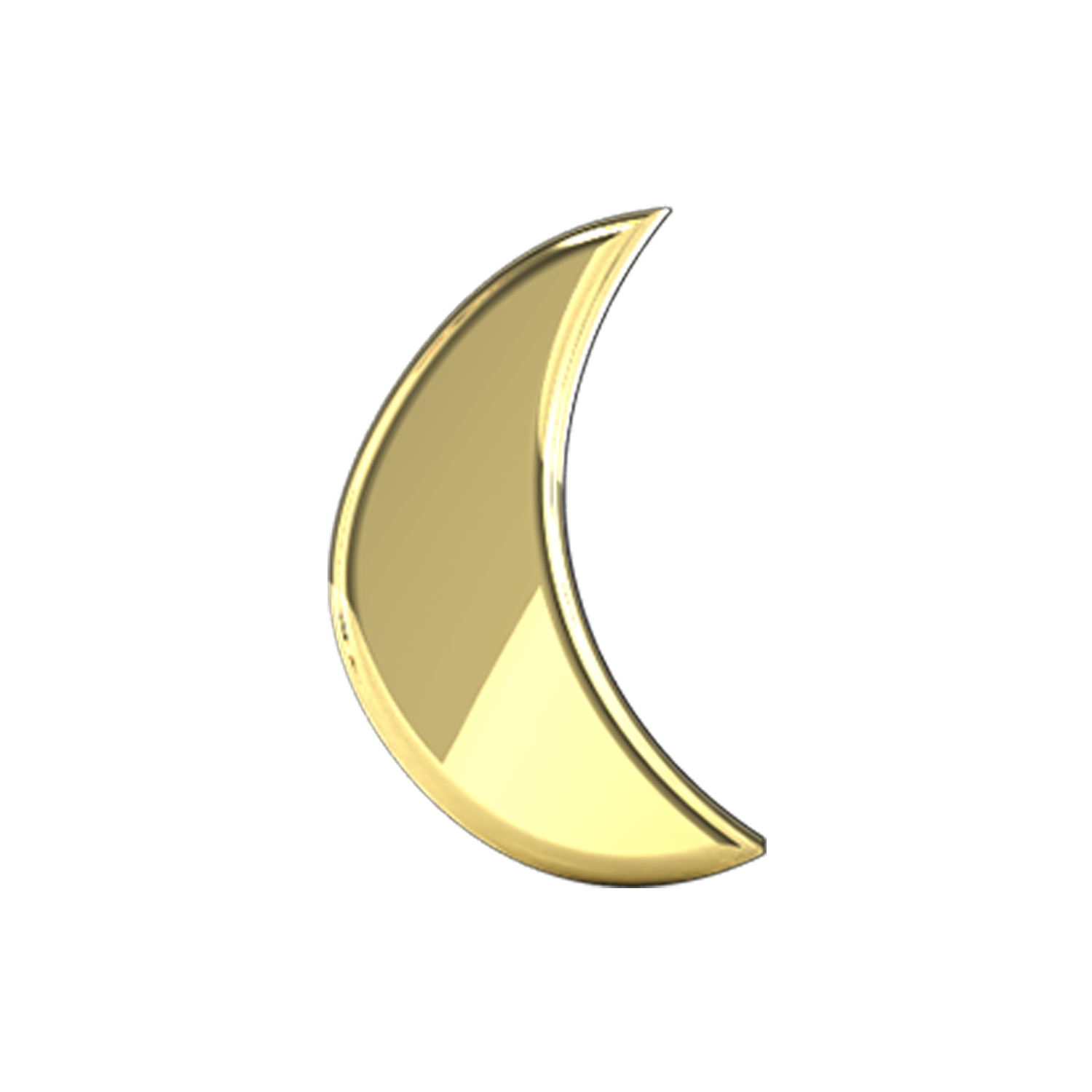 Moon Slider Necklace Charm 14K Yellow Gold