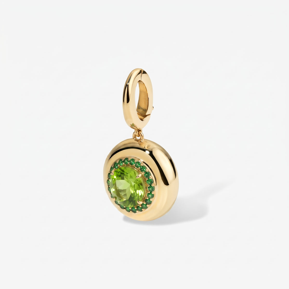 Mini Peridot Candy Button Charm