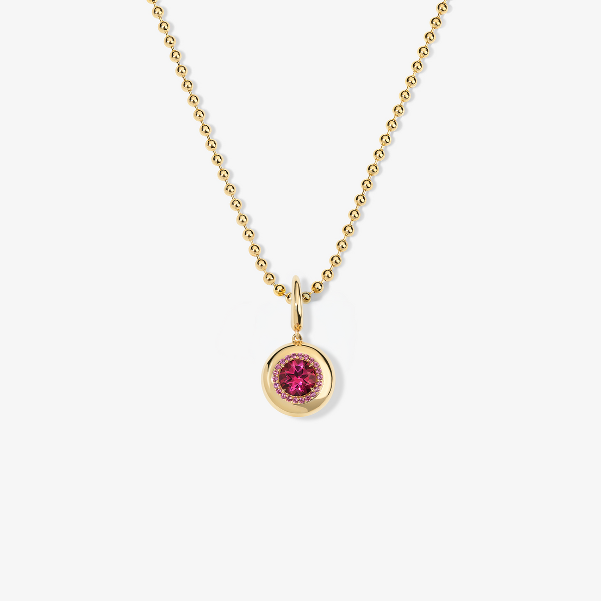Mini Pink Topaz Candy Button Charm
