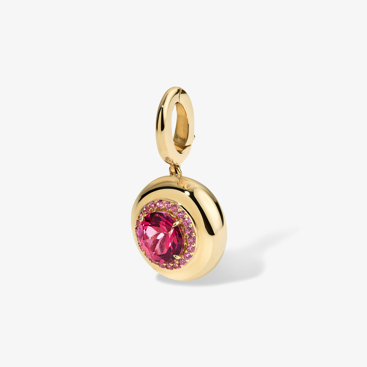 Mini Pink Topaz Candy Button Charm