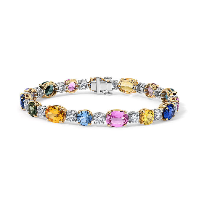 Signature Multi-Colored Sapphire and Diamond Tennis Bracelet