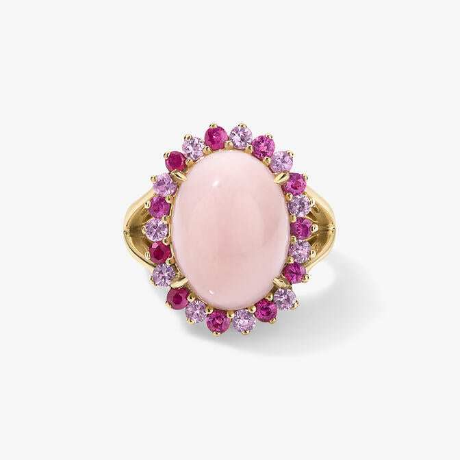 Grace Pink Opal and Sapphire Cocktail Ring