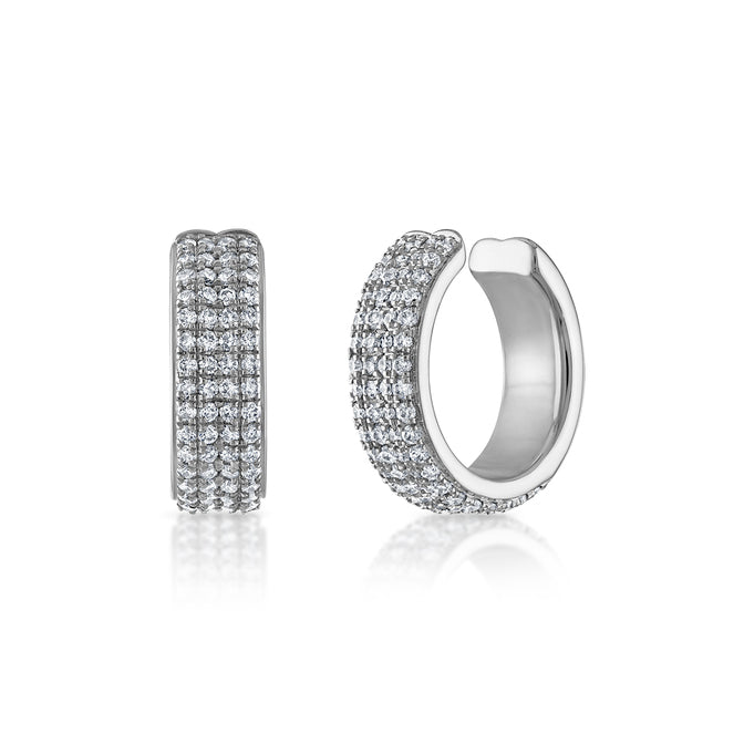 Double Two Row Pave Ear Cuff