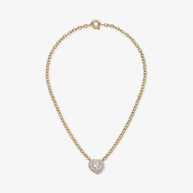 Diamond Heart Bombe Necklace