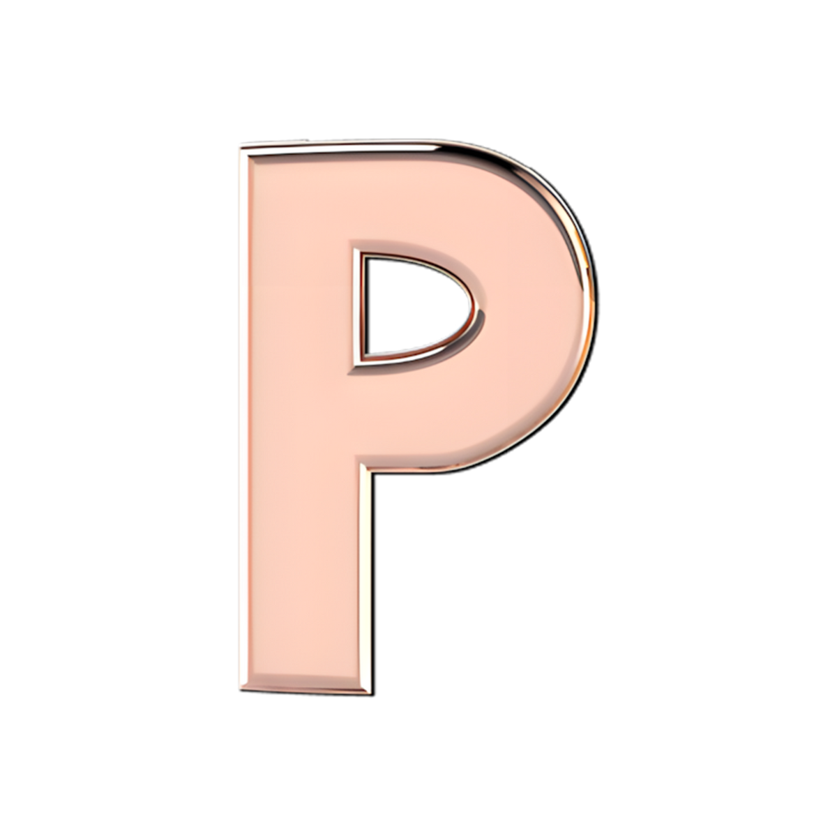 Slider Solid Letter P Charm