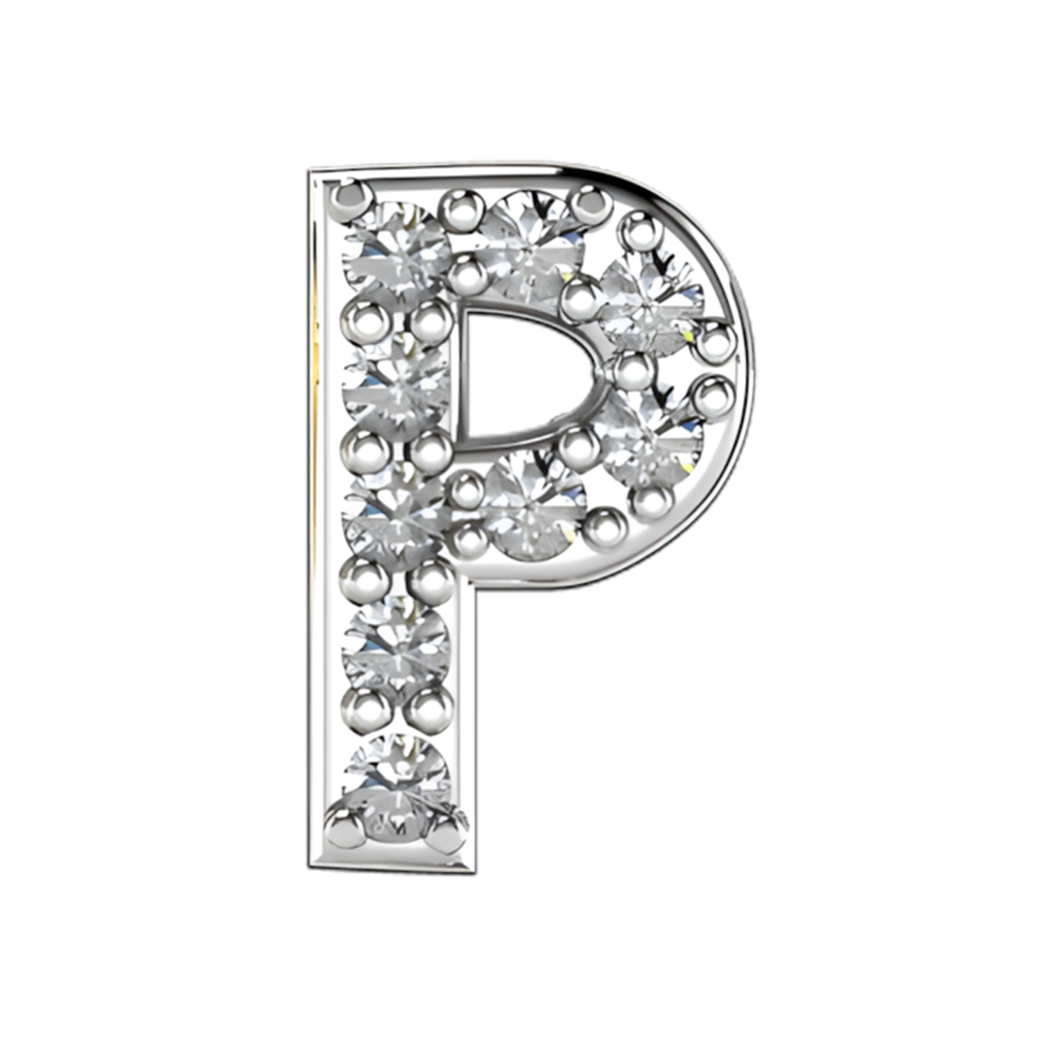 Slider Pave Letter P Charm