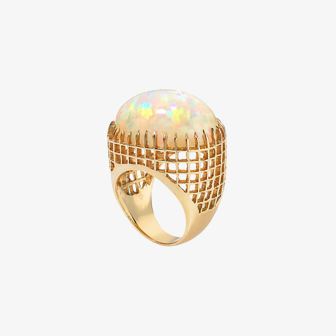 East-West Set Opal Cocktail Ring